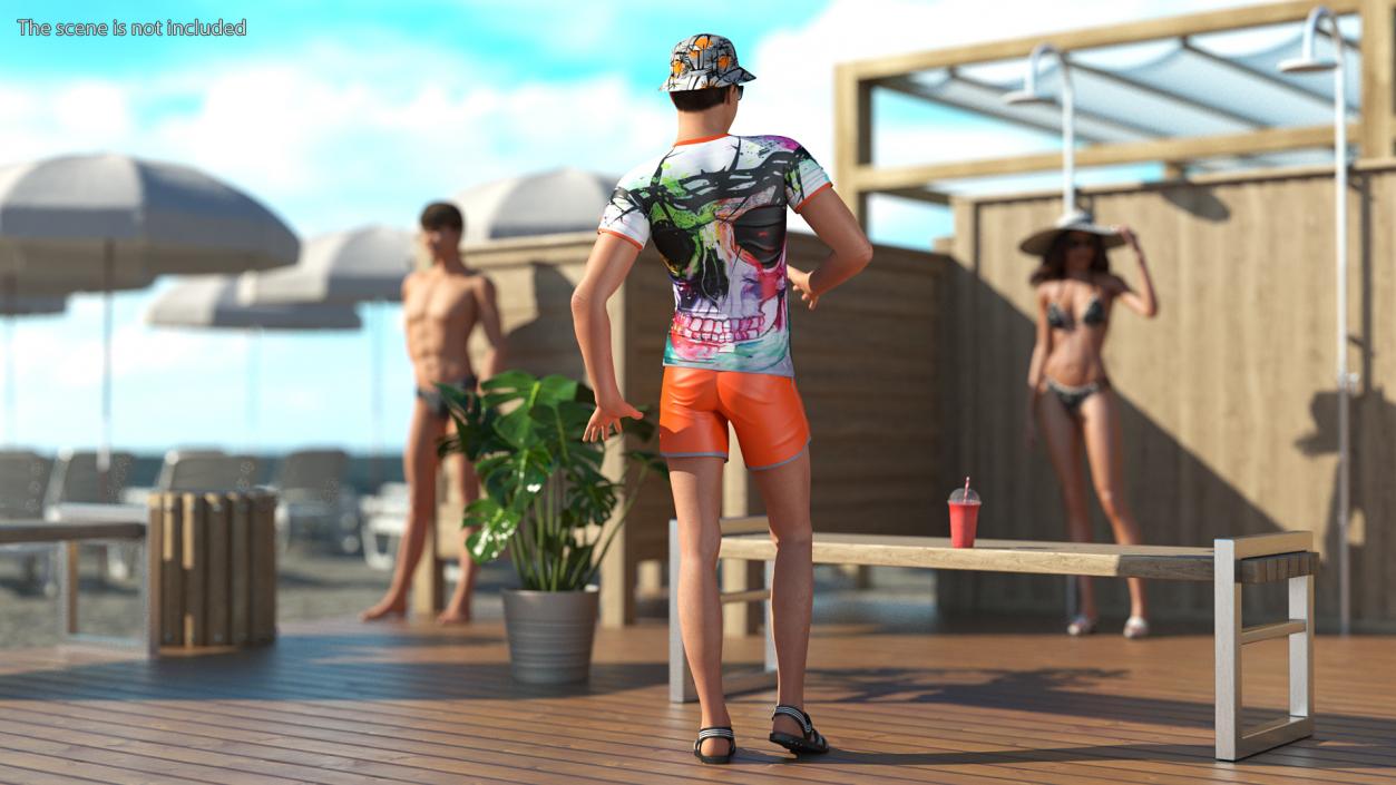 Teen Boy Swimwear Rigged 3D model