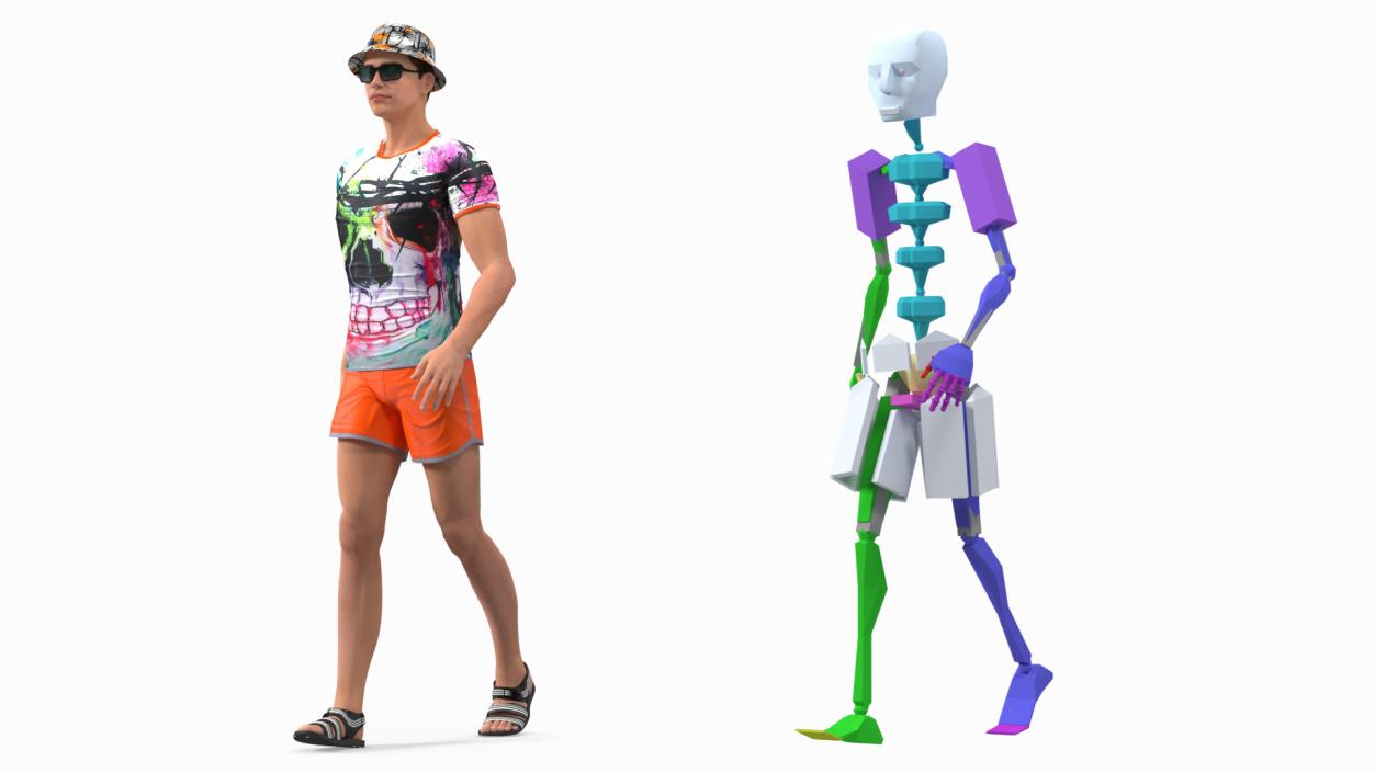 Teen Boy Swimwear Rigged 3D model