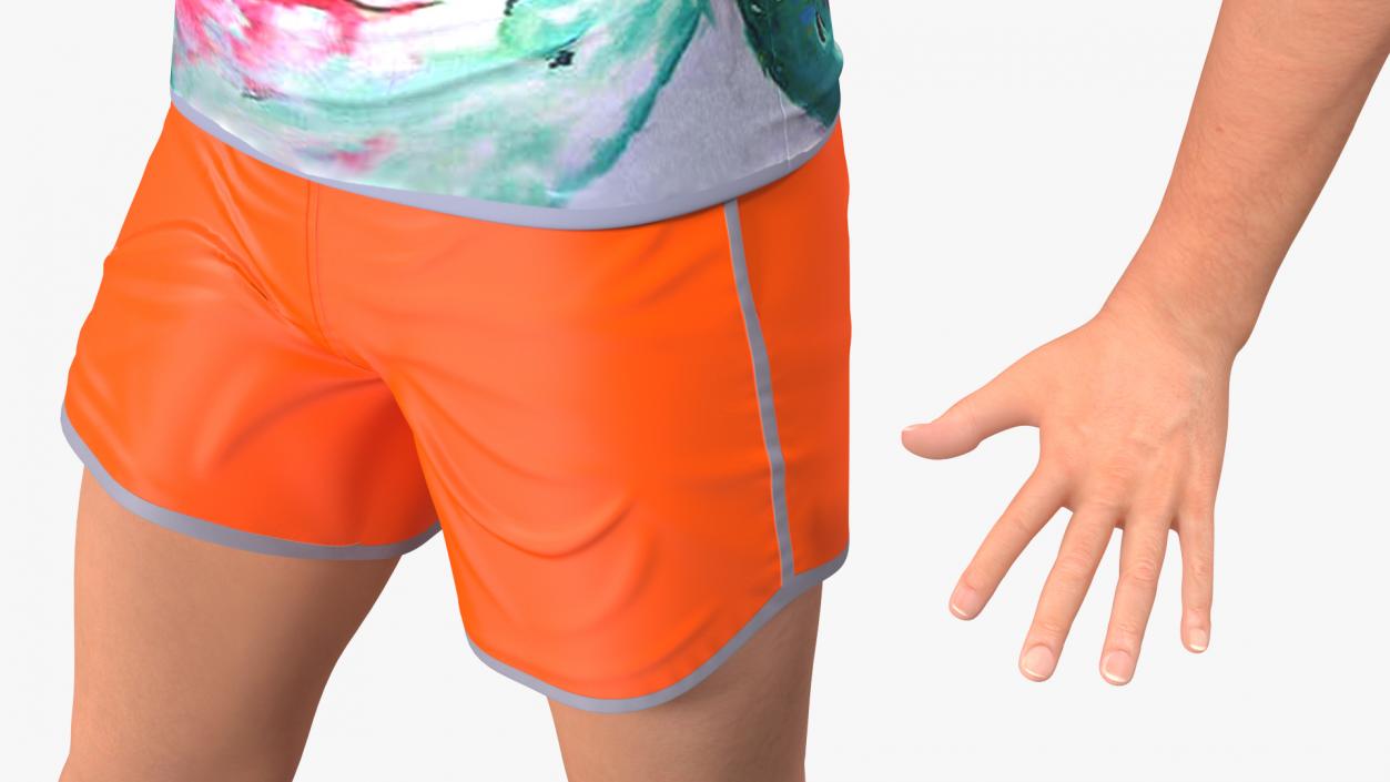 Teen Boy Swimwear Rigged 3D model