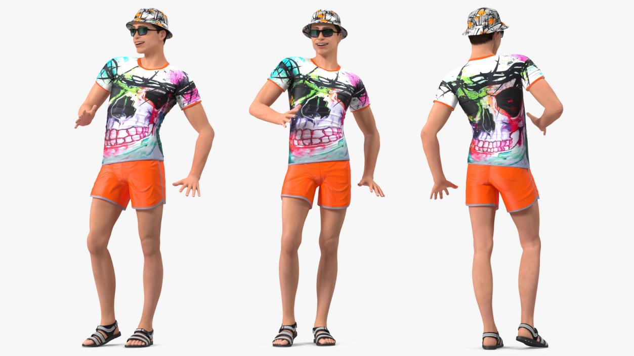 Teen Boy Swimwear Rigged 3D model