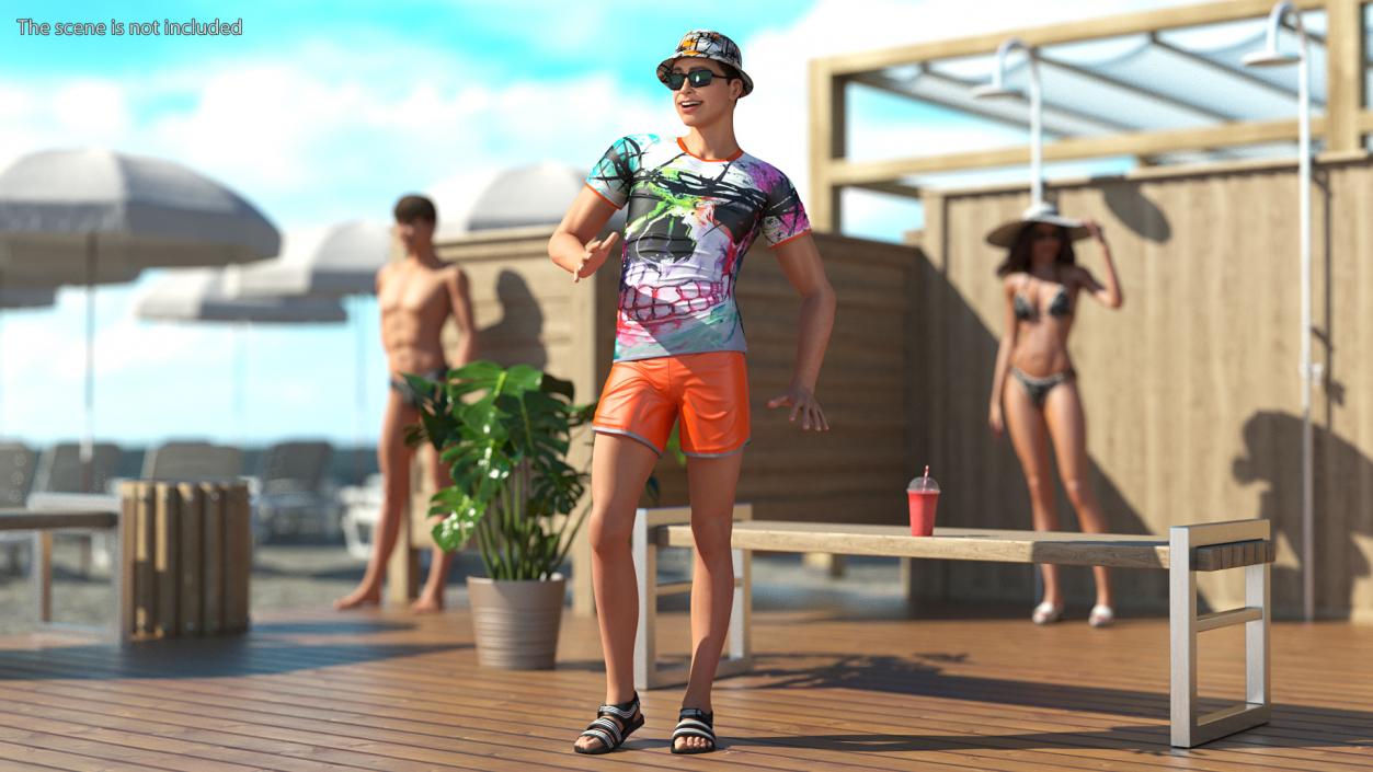 Teen Boy Swimwear Rigged 3D model