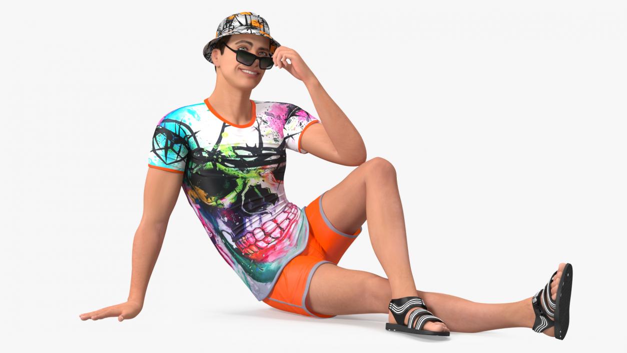 Teen Boy Swimwear Rigged 3D model