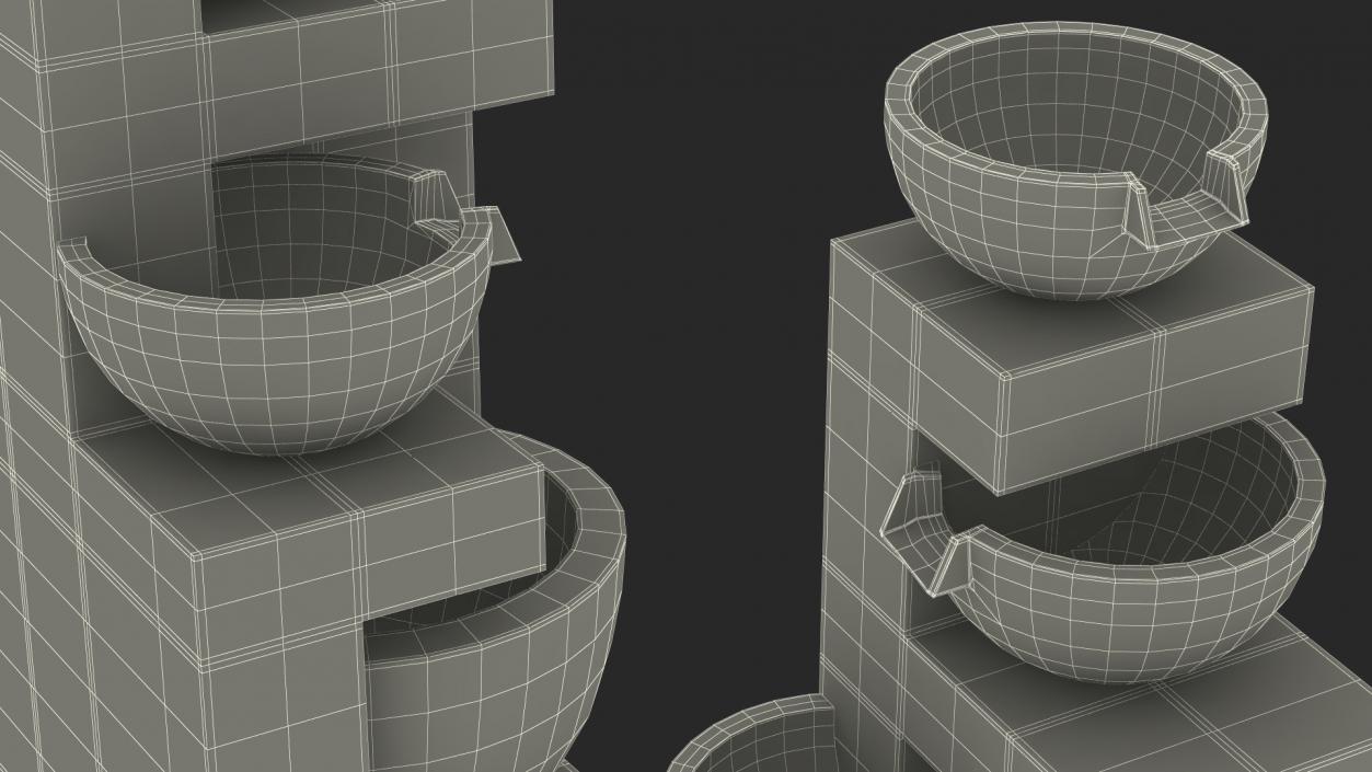 3D model Concrete Garden Fountain Empty