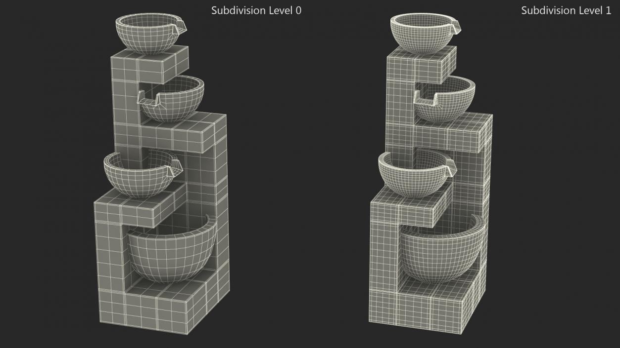 3D model Concrete Garden Fountain Empty