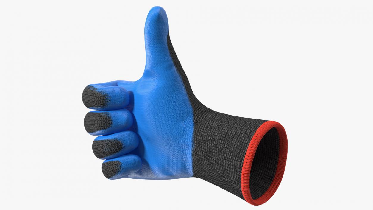 3D Safety Work Gloves Thumbs Up Blue Gray model