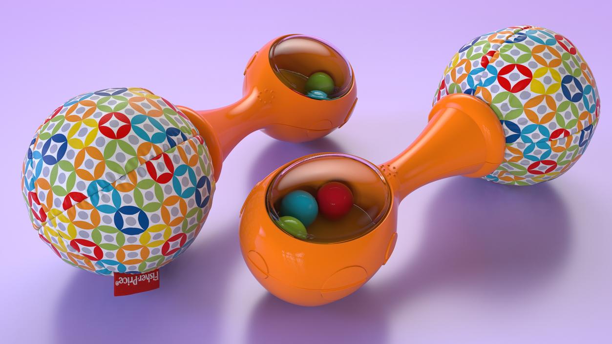 3D Fisher Price Orange Baby Rattle