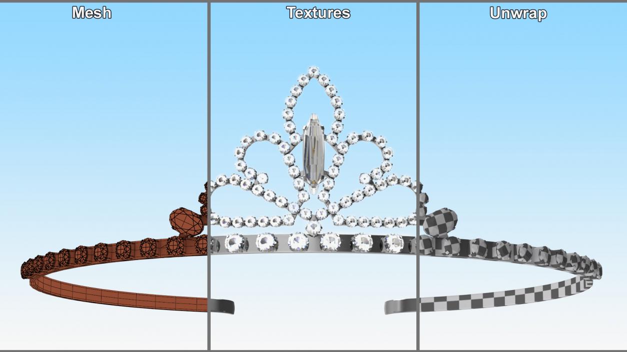 Jeweled Tiara Headband 3D