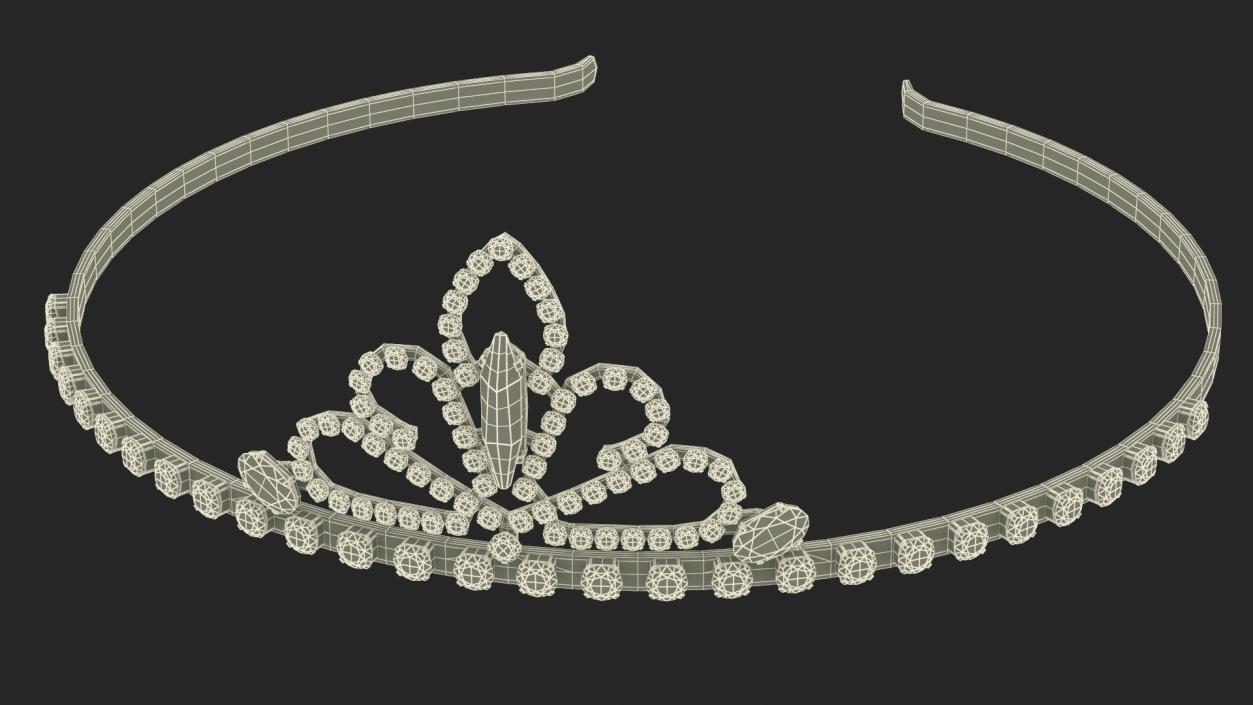 Jeweled Tiara Headband 3D