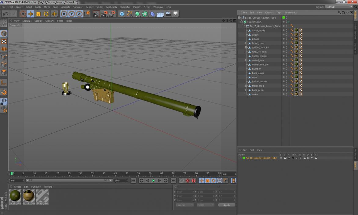 SA-18 Grouse Launch Tube 3D model