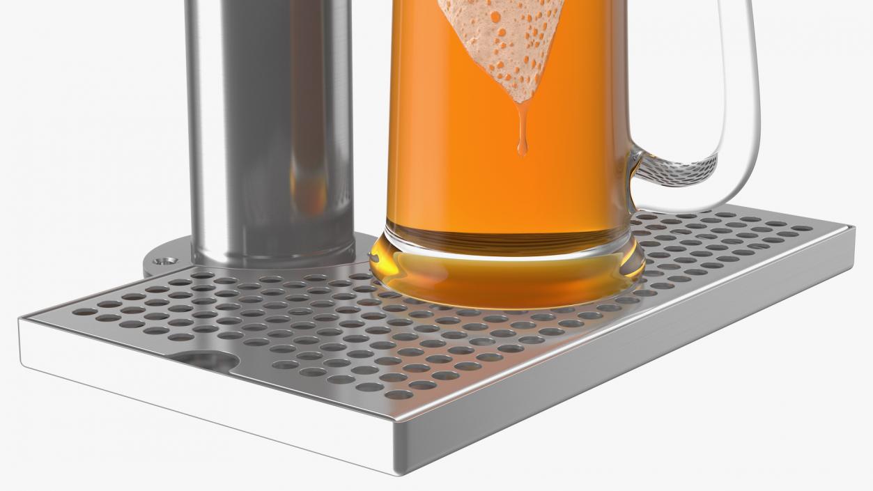 3D Triple Faucet Beer Tower with Beer Mug model