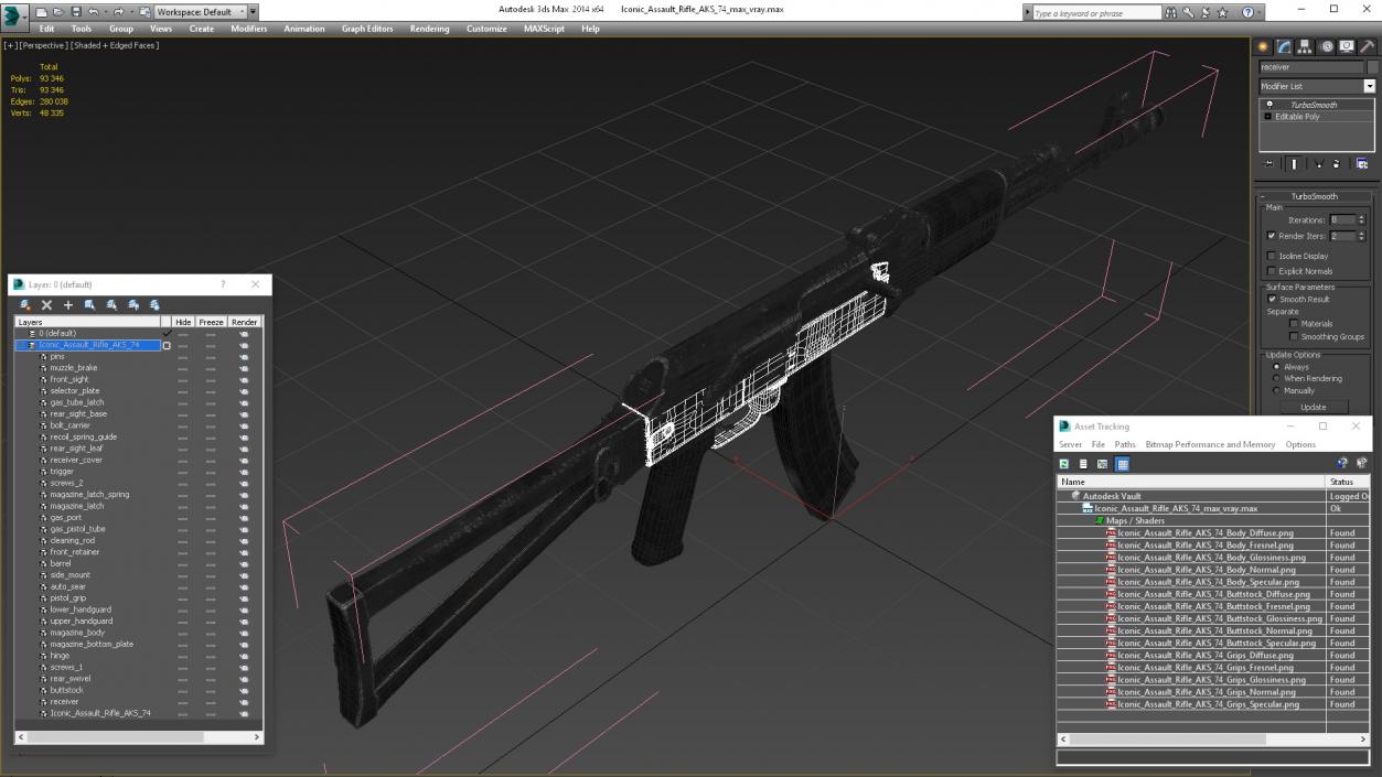 Iconic Assault Rifle AKS 74 3D