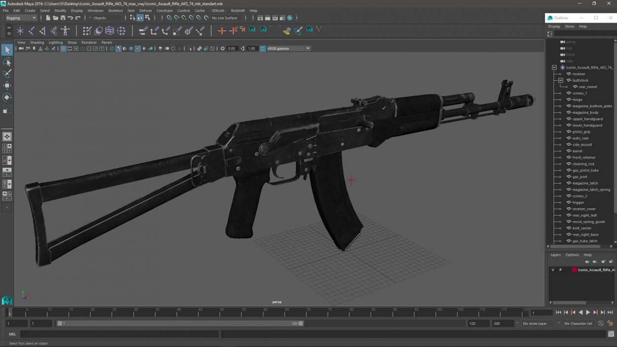 Iconic Assault Rifle AKS 74 3D