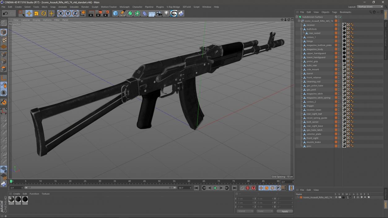 Iconic Assault Rifle AKS 74 3D