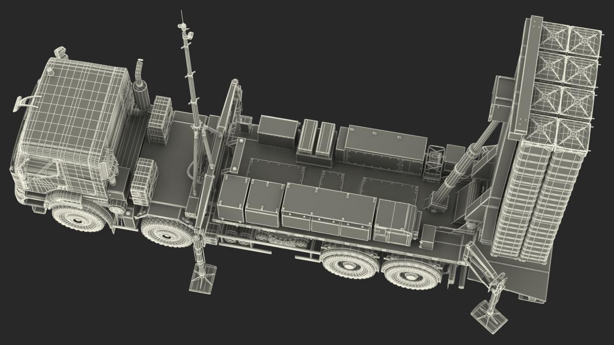 3D SAMP-T Air Defense Missile System Armed Position model