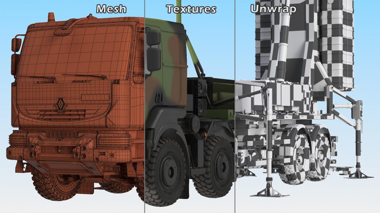 3D SAMP-T Air Defense Missile System Armed Position model