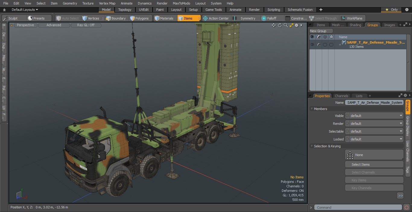 3D SAMP-T Air Defense Missile System Armed Position model