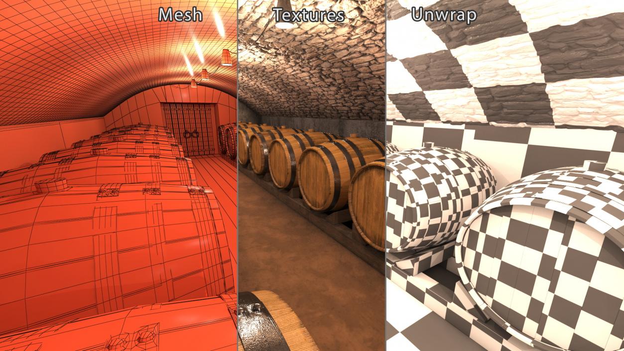 Old Wine Cellar Interior 3D model