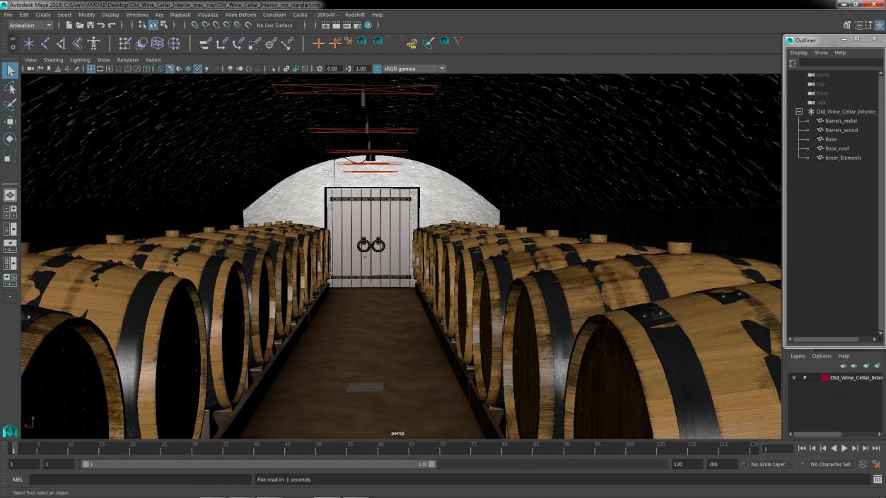 Old Wine Cellar Interior 3D model