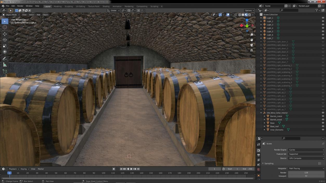 Old Wine Cellar Interior 3D model