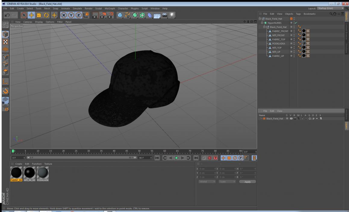 3D model Black Field Hat