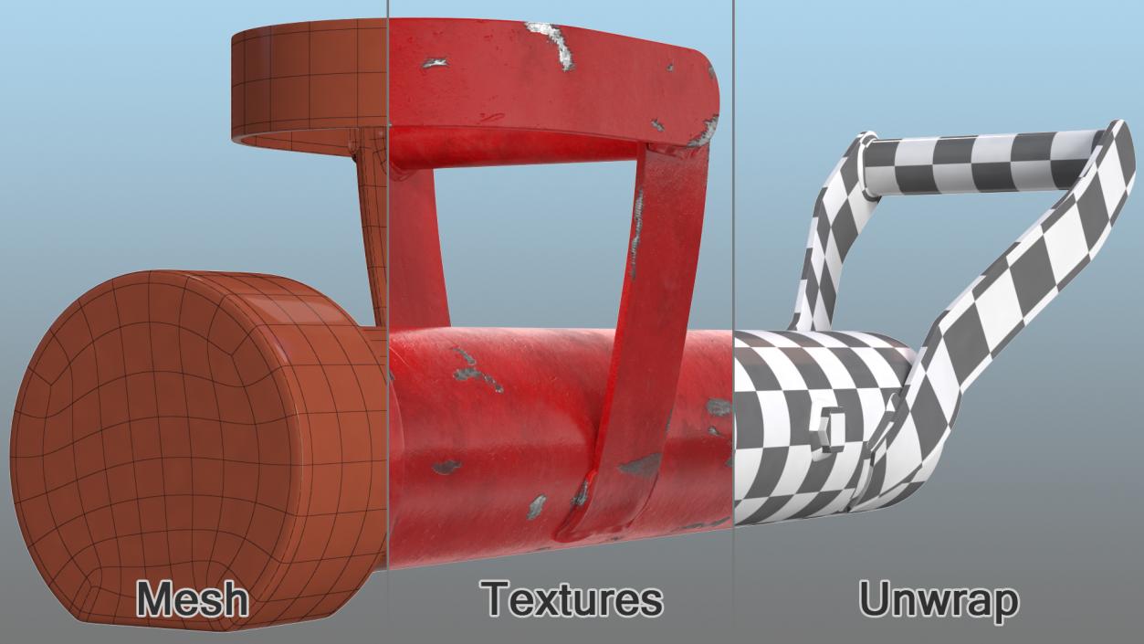 3D Modern Battering Ram Damaged model