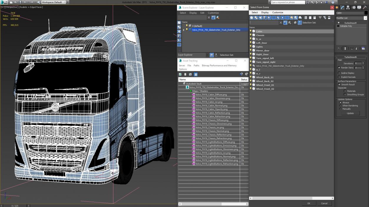 Volvo FH16 750 Globetrotter Truck Exterior Only 3D