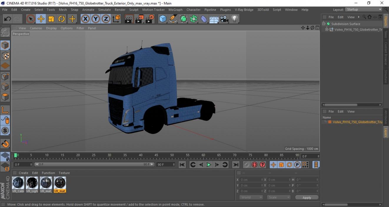 Volvo FH16 750 Globetrotter Truck Exterior Only 3D