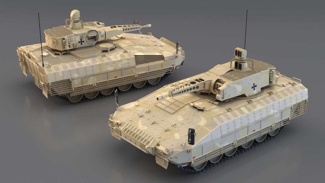 Puma German IFV Military Tank Sandy Rigged 3D