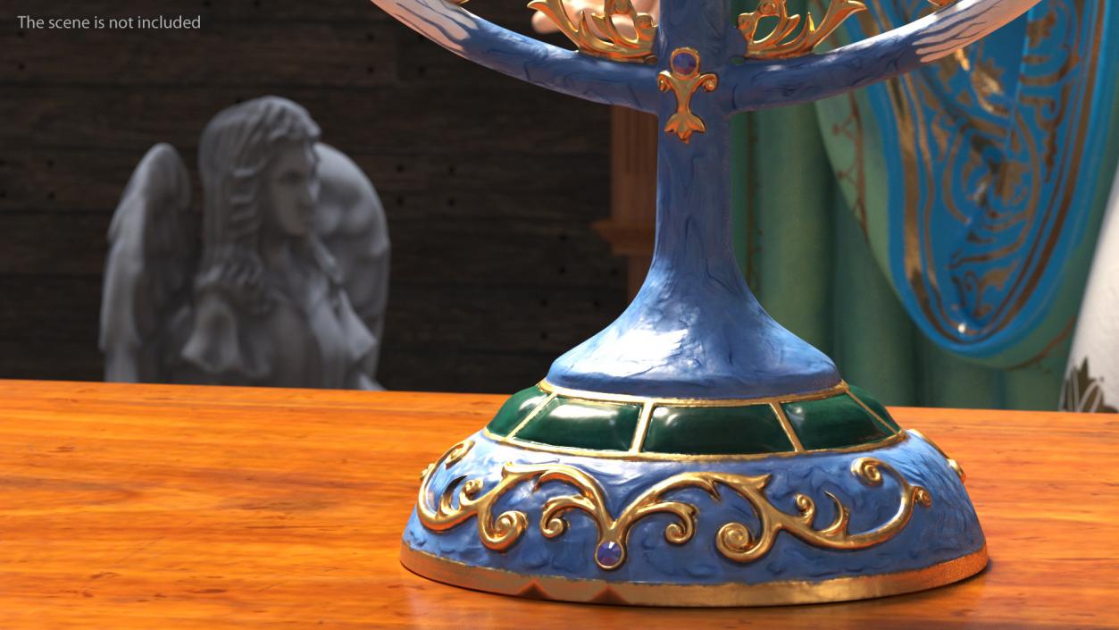 3D model Glazed Hanukkah Candlestick with Candles