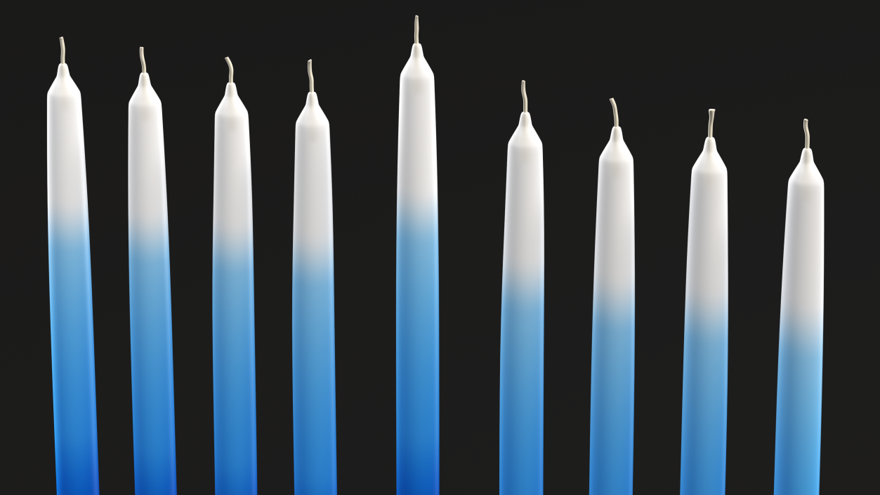 3D model Glazed Hanukkah Candlestick with Candles