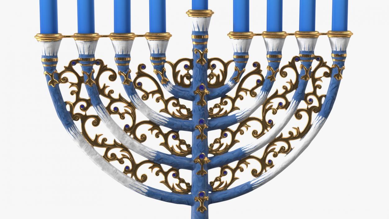 3D model Glazed Hanukkah Candlestick with Candles