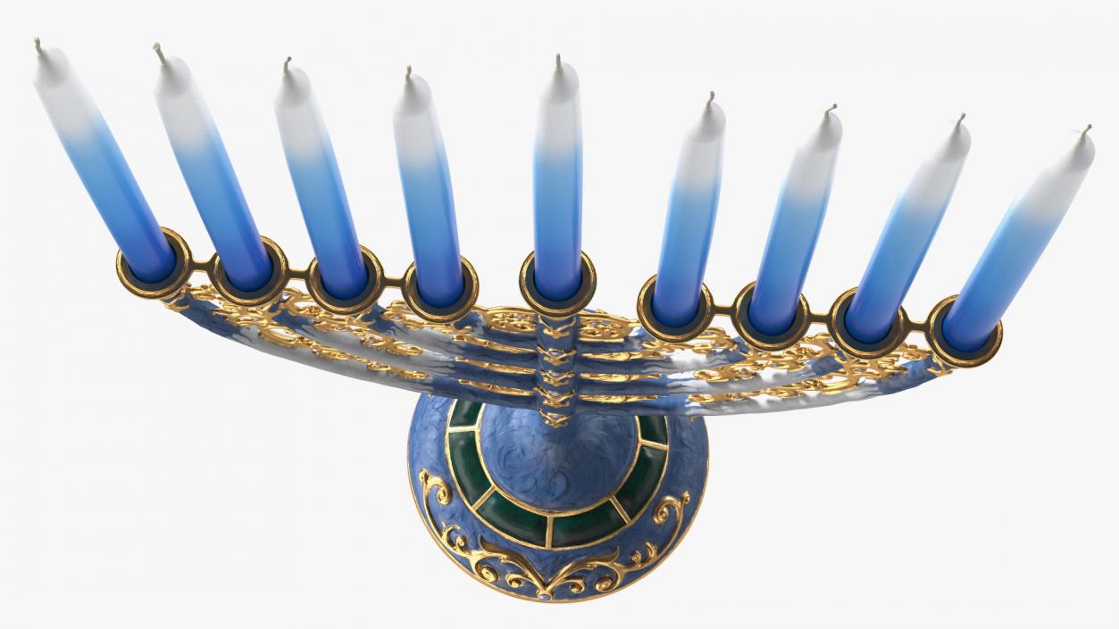 3D model Glazed Hanukkah Candlestick with Candles