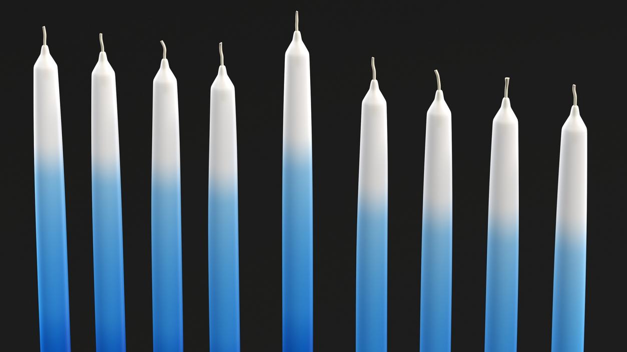 3D model Glazed Hanukkah Candlestick with Candles