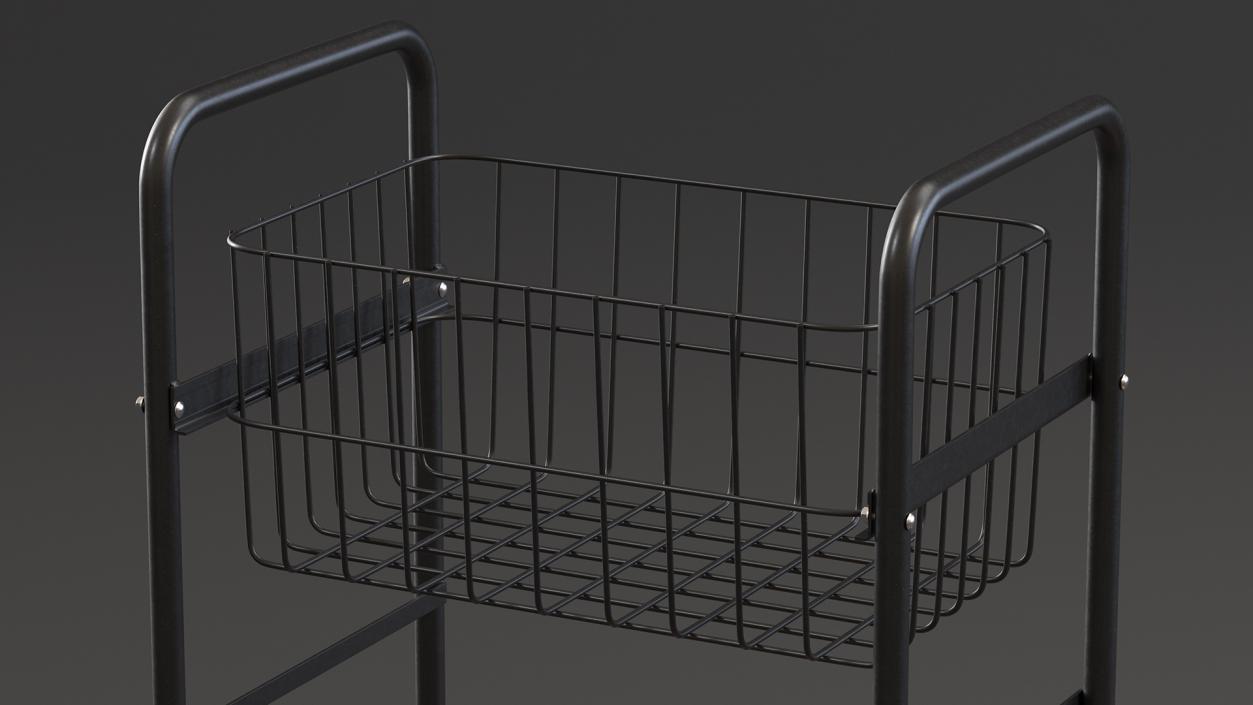 3D model Wire Basket Trolley Black