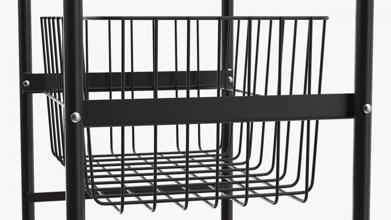 3D model Wire Basket Trolley Black