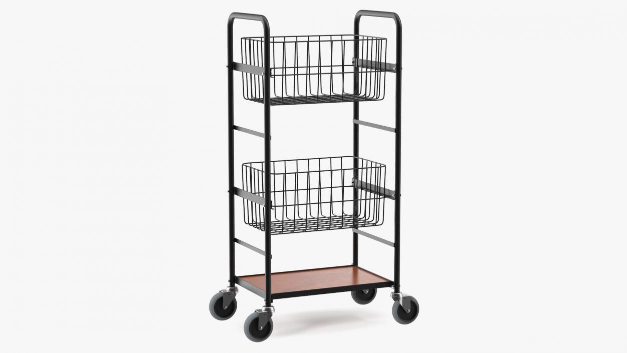 3D model Wire Basket Trolley Black