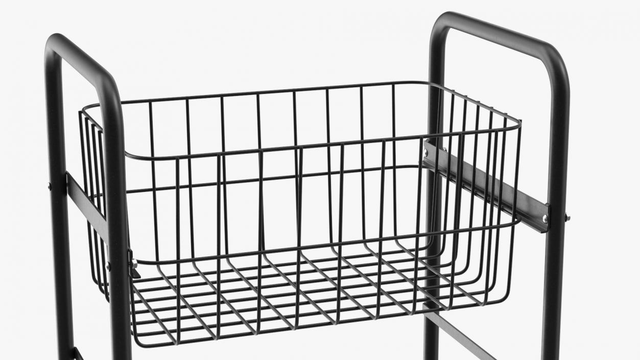 3D model Wire Basket Trolley Black