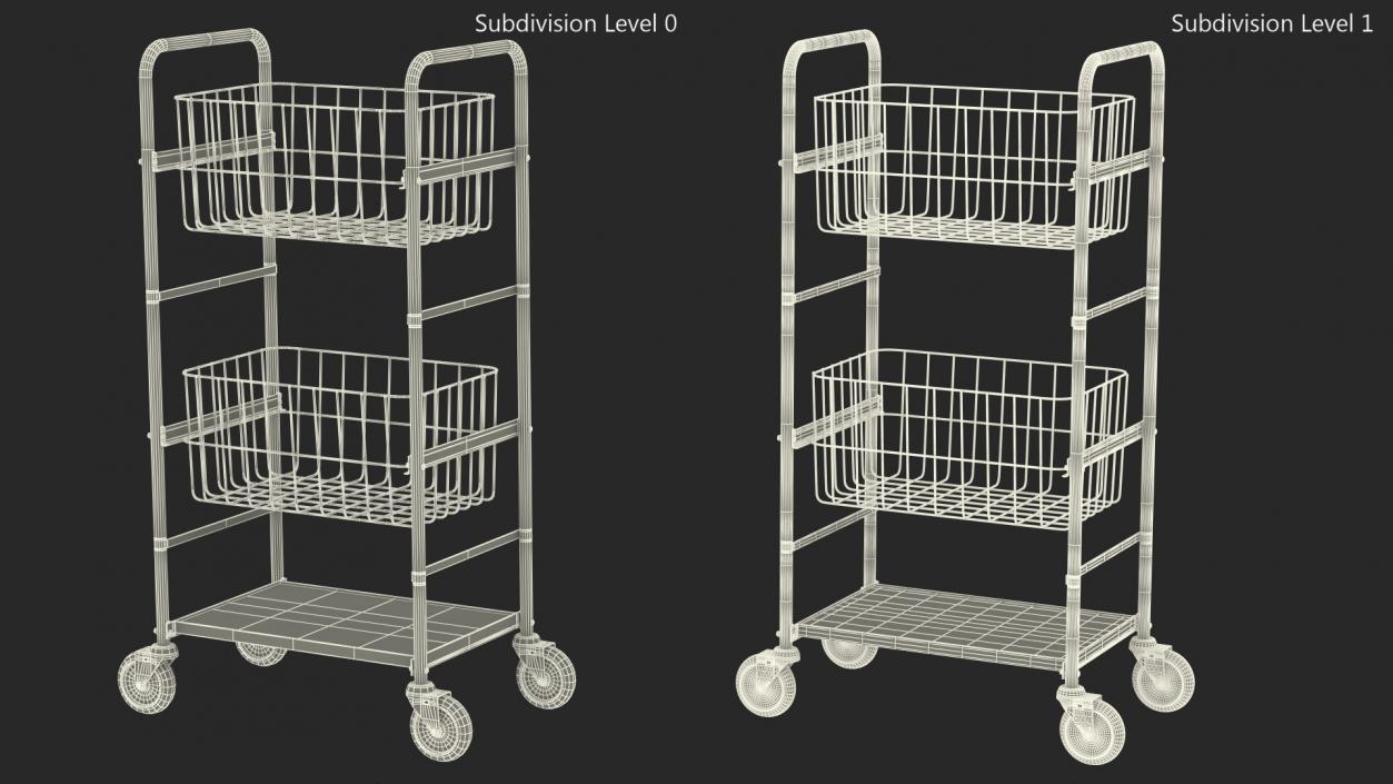 3D model Wire Basket Trolley Black