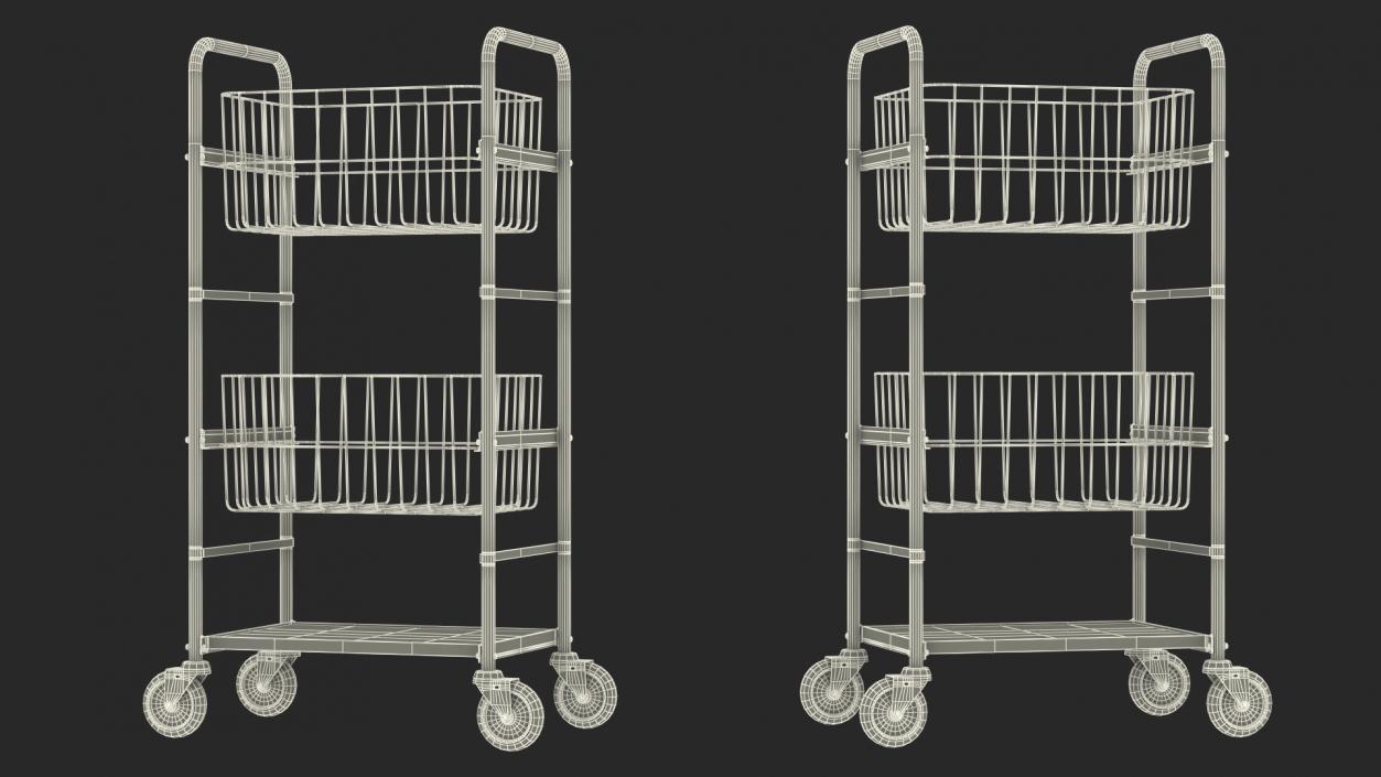 3D model Wire Basket Trolley Black