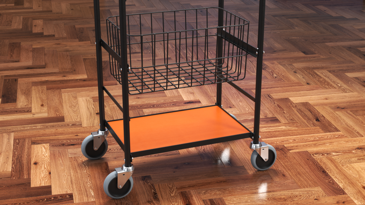 3D model Wire Basket Trolley Black