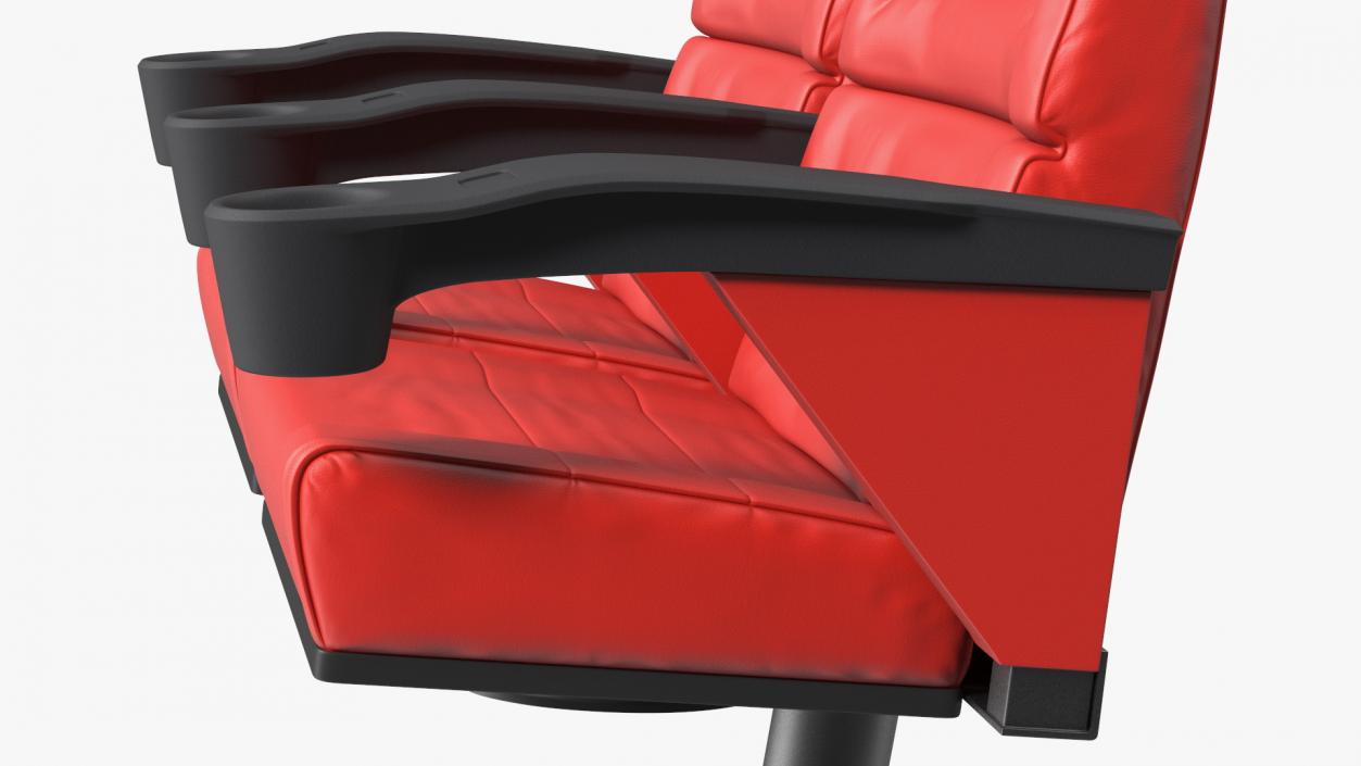 3D model Leather Cinema Chairs for Two Places Red