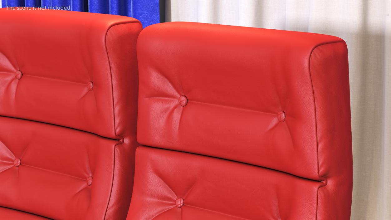 3D model Leather Cinema Chairs for Two Places Red