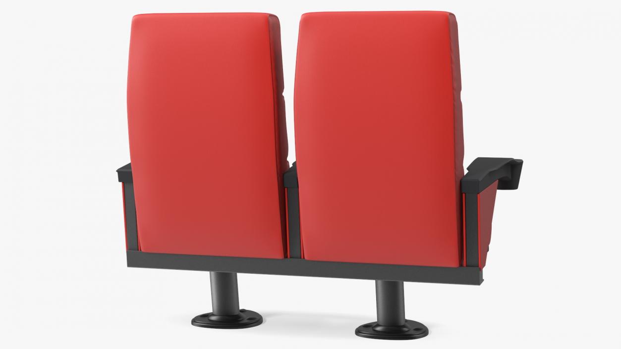 3D model Leather Cinema Chairs for Two Places Red