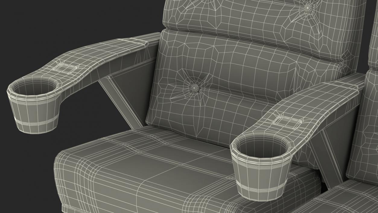 3D model Leather Cinema Chairs for Two Places Red