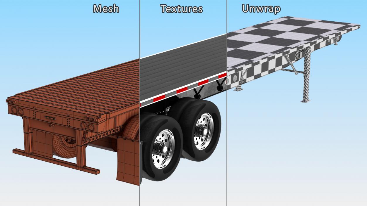 Aluminum Flatbed Trailer 3D model