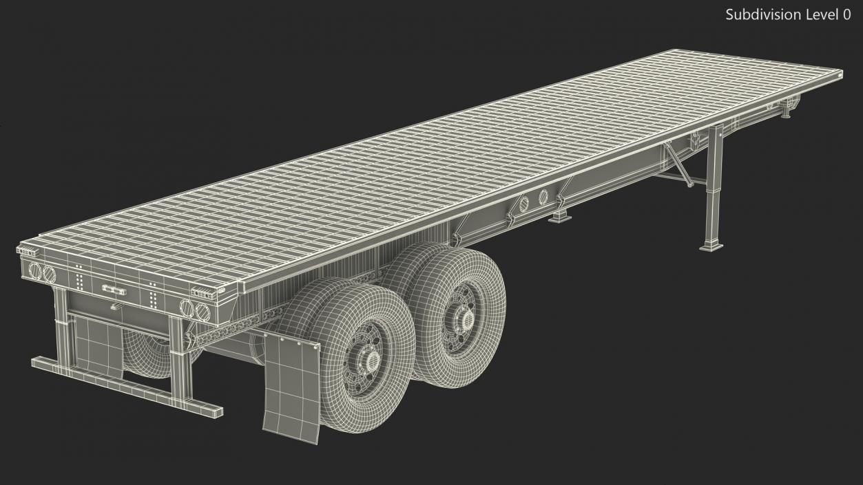 Aluminum Flatbed Trailer 3D model