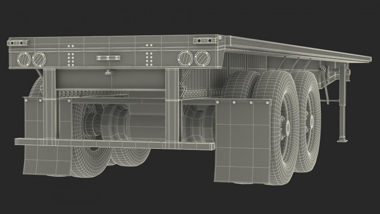 Aluminum Flatbed Trailer 3D model