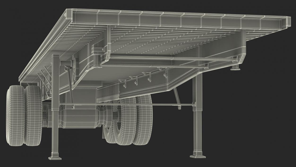 Aluminum Flatbed Trailer 3D model