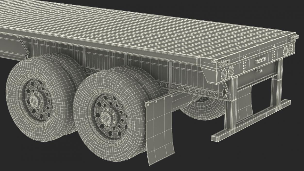 Aluminum Flatbed Trailer 3D model