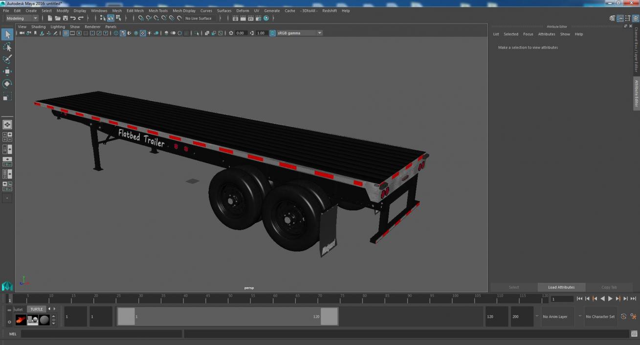 Aluminum Flatbed Trailer 3D model